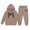Q106 Khaki, variant on Angala 2 Piece Outfits For Girls Hooded Long Sleeve Bowknot Print Sweatshirt With Jogger Pants Set Girls Fall Season Wear Clothes