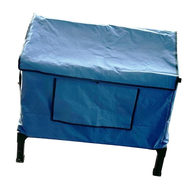 Caseta para gatos con calefacción, resistente a la intemperie y con almohadilla térmica para balcones y jardines. azul L