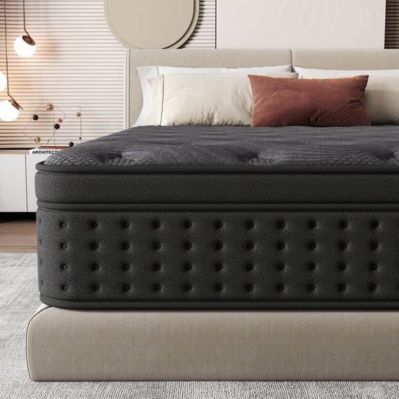 Zekbip 12 inch Queen Mattress in a Box, Hybrid Gel Memory Foam with Individually Wrapped Pocket Coils, Medium Firm, Pressure Relief, Cooling Sleep Support for Adult