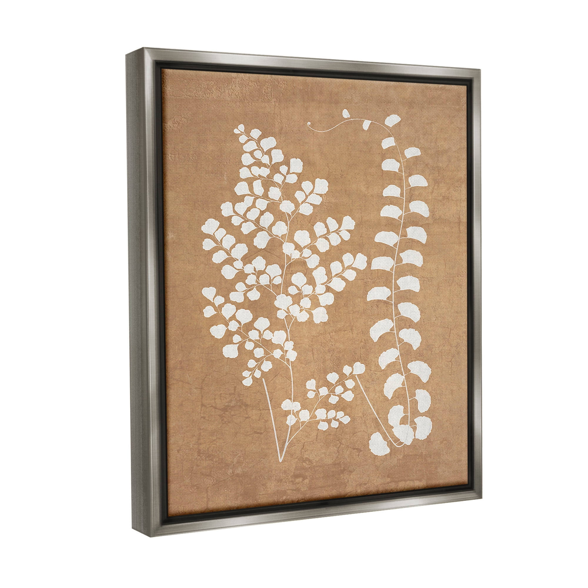 Stupell Industries Boho Garden Sprigs Botanical & Floral Painting Gray Floater Framed Canvas Art Print Wall Art, 25 x 31