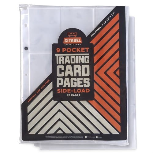 9pocket Trading Card Pages, TopLoad, 25 Pages