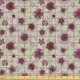 thumbnail image 2 of Ambesonne Floral Boho Fabric by the Yard Upholstery, Retro Botanical Flowers, 10 Yards, Grey Pink Dried Rose, 2 of 5