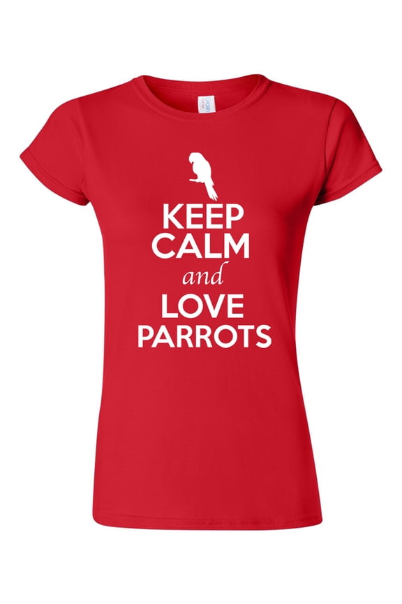 Junior Keep Calm And Love Parrots Bird Animal Lover T-Shirt Tee