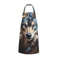 thumbnail image 2 of Naloa Vintage Blue Floral Wolf Apron Kitchen Aprons with Pockets for Women Men Chef, 2 of 8