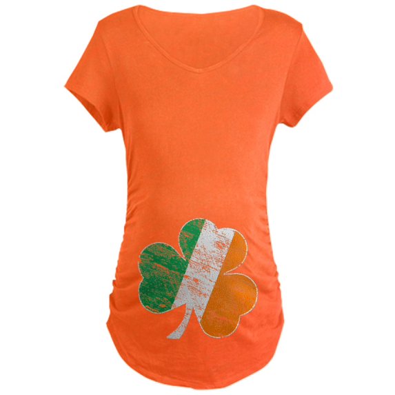CafePress - Vintage Distressed Irish Flag Shamrock Maternity T - Maternity Dark T-Shirt