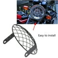thumbnail image 3 of Rejilla de malla para faro delantero de motocicleta de 7 pulgadas, montaje lateral, cubierta universal para Cafe Racer (negro), 3 of 11
