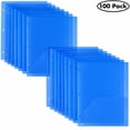 thumbnail image 3 of 100 Pack Two Pocket Plastic Translucent 3-Ring Hole Punch Folders, 11.5”L x 9.5”W for Filing / Storing Paper Work, Blue, 3 of 6