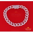 thumbnail image 5 of King Of Bings Cuban Sterling White Silver Men's Bracelet 1.50CT Real Diamond Size 7.5 Inch, 5 of 9