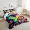thumbnail image 3 of Manfei Gaming Bedding Sets Twin with Comforter,Geometry Hexagon Duvet Insert,Colorful Gamepad Comforter Sets Twin Size For Boy,Microfiber Room Decor Reversible,2pcs, 3 of 8