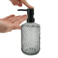 thumbnail image 3 of 1 Pc Simple Twill Lines Soap Pump Dispenser for Bathroom 450ml Gray Black, 3 of 6