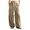 Khaki, variant on COMVALUE Women's Baggy Wide Leg Pants Casual Drawstring Harem Pants Bohemian Trousers with Big Pockets (Black, 3XL)