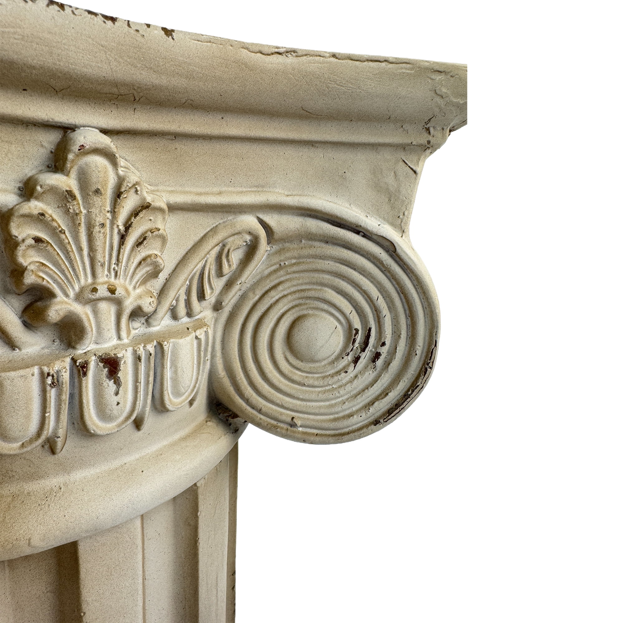 28.93'' Roman Column Pedestal Plant Stand with Base, Greek Style Pillar Sculpture Magnesium Oxide Decorative Stand for Indoor Outdoor Garden Patio Wedding Party Display,Antique White