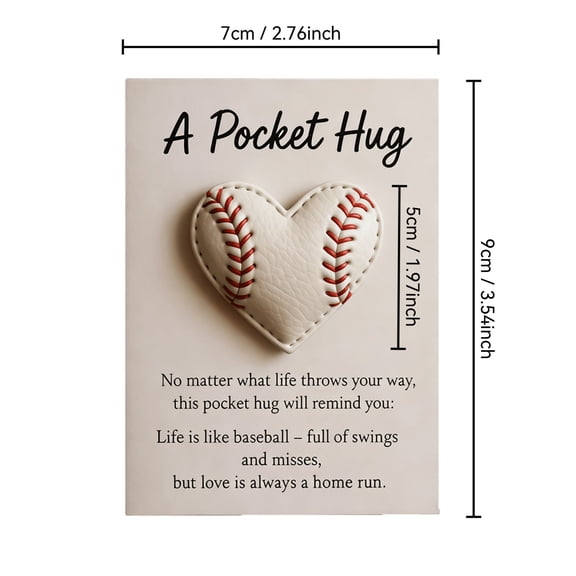 Camnix Sports-Themed Pocket Hug, Football Golf Tennis Soccer Baseball Heart-Sport-Themed Pocket Hug Collection Encouragement Present with Inspirational Gift Cards, Emotional Support