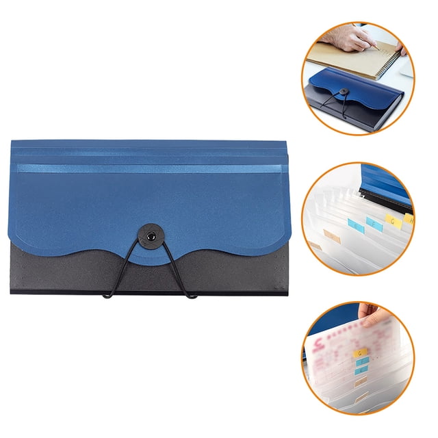 Luxshiny Bolsa Organizadora Para Recibos Y Documentos En Azul Con Y Material Resistente