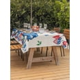 thumbnail image 2 of Outdoor Tablecloth with Umbrella Hole and Zipper, Independence Day Rectangle Table Cloth 60x120 Inch Waterproof Tablecloth, Farmhouse American Flag Truck Star Burlap Picnic Table Cover for Patio, 2 of 7