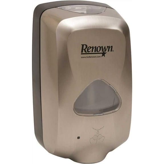 Renown Touch-Free Foam Hand Soap Dispenser, 1,200 Ml, Nickel
