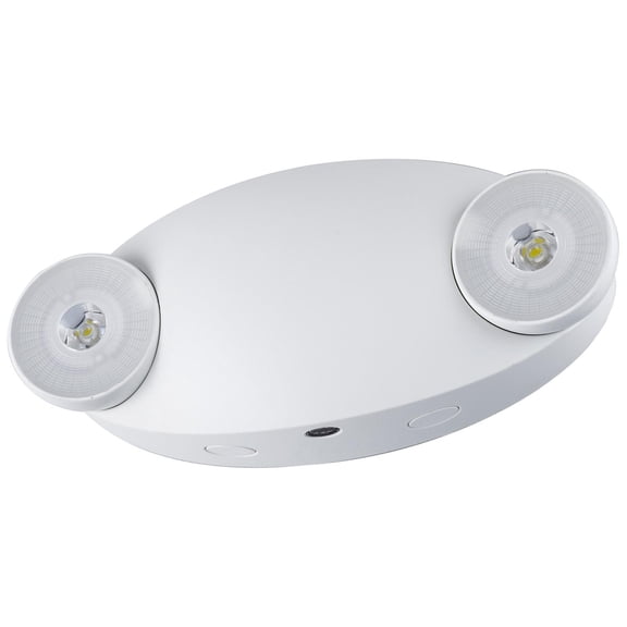 Diodesy- EMER/LED/2H/COM LED Emergency Light with 2 Heads and Back Up Batteries, Emergency Exit Compact Lighting Fixtures for Business, Hallway, Commercial Use, 2 Watts, 6500K Daylight, 200 Lumens, UL