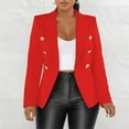 thumbnail image 3 of Womens Blazer, Comdrip Spring and Autumn New Solid Color Fashion Leisure Suit Short Coat Woman Business Blazer for Women Red L, 3 of 7