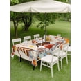 thumbnail image 3 of Outdoor Tablecloth with Umbrella Hole and Zipper, Fall Rectangle Table Cloth 60x84 Inch Waterproof Tablecloth, Orange Pumpkins Thanksgiving Gnomes Autumn Maple Leaf Picnic Table Cover for Patio, 3 of 7