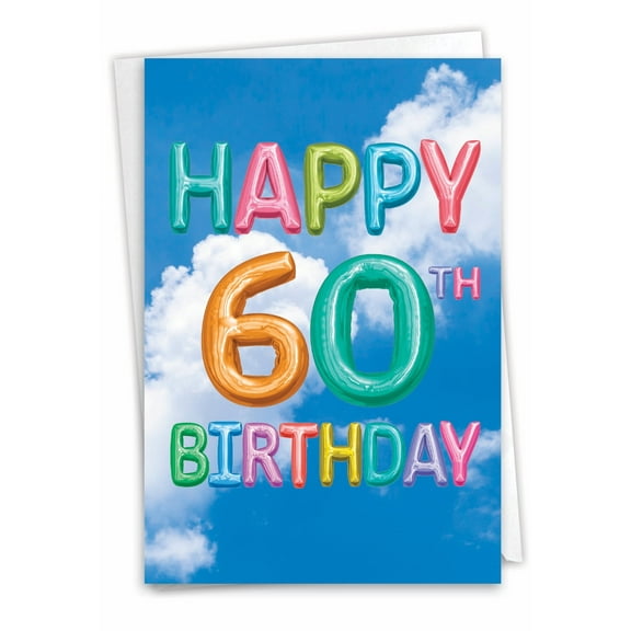 1 60th Birthday Card with Envelope - Milestone (Not 3D or Layered) C5651DMBG