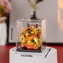 Solar Energy Golden Lucky Cat Statue, Waving Hand Beckoning Cat,Feng Shui Lucky Cats for Home, Office