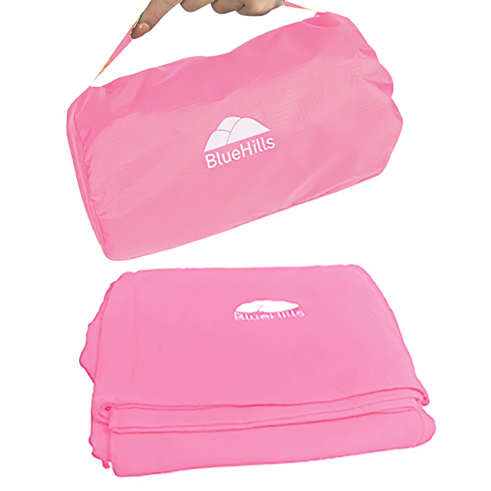 BlueHills Ultra Compact Airplane Travel Blanket Pink