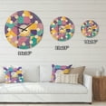 thumbnail image 4 of Designart 'Retro Geometrical Pastel Abstract I' Mid-Century Modern Wood Wall Clock, 4 of 5