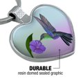 thumbnail image 5 of Hummingbird Crowned Woodnymph Purple Violet Heart Love Metal Keychain Key Chain Ring, 5 of 5
