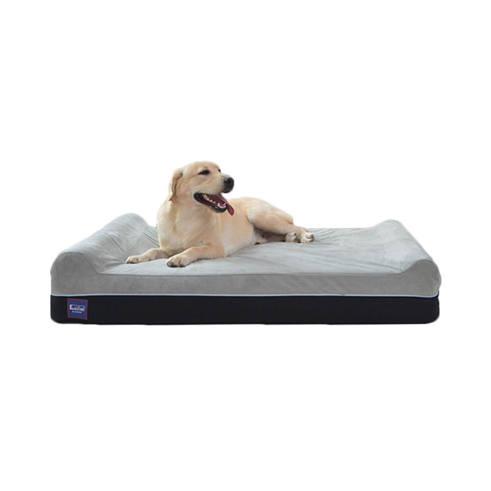 Laifug Extra Large Dog Bed with Orthopedic Memory Foam, Dog Pillow, Waterproof Liner & Washable Cover (Gray)