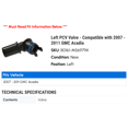 thumbnail image 2 of Left PCV Valve - Compatible with 2007 - 2011 GMC Acadia 2008 2009 2010, 2 of 2