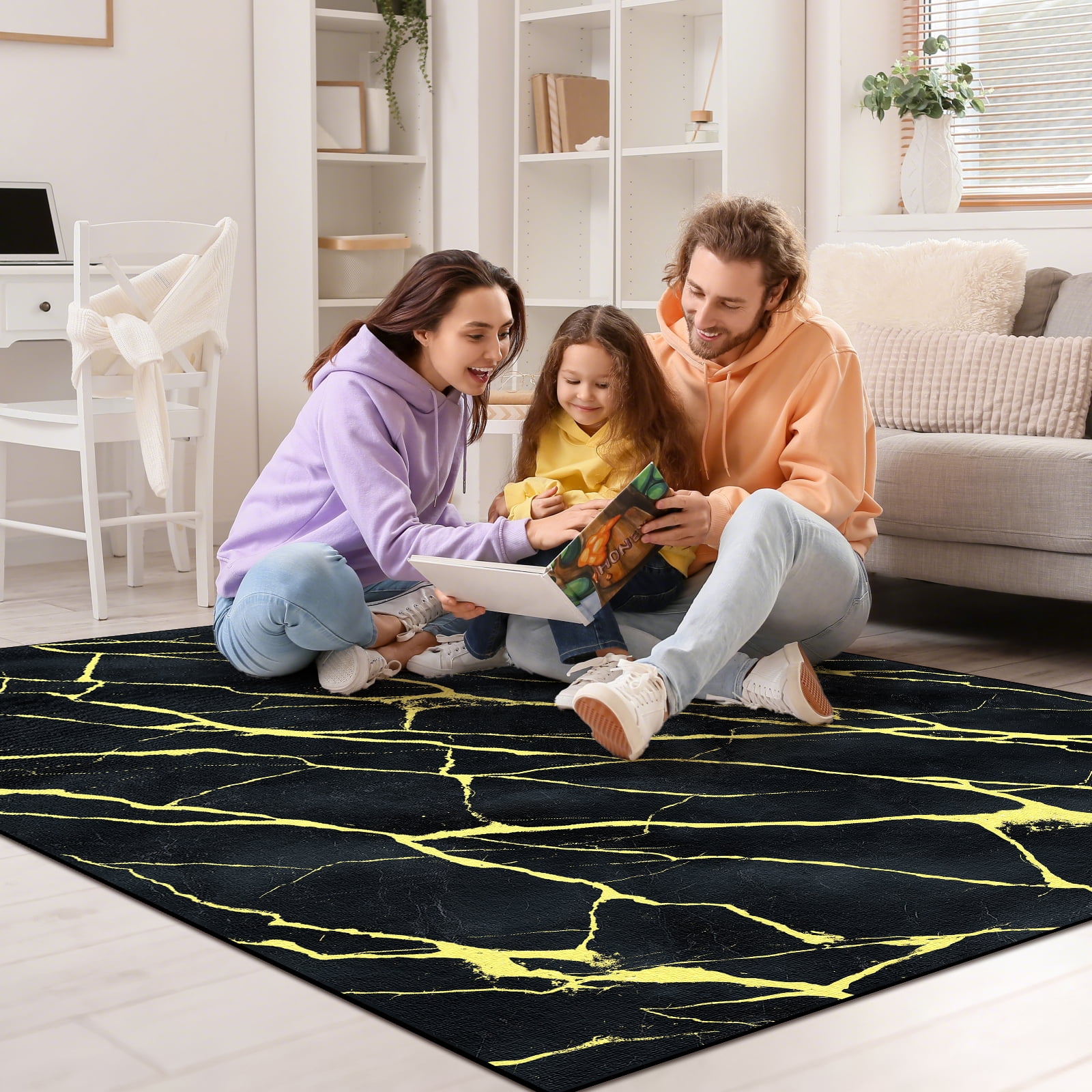 Bleum Cade 8'x10' Area Rugs for Living Room, Washable Rugs Modern Rugs for Bedroom Dinning Room,Marble Abstract Rug Ultra Soft Non Slip Durable Large Carpet Home Decor