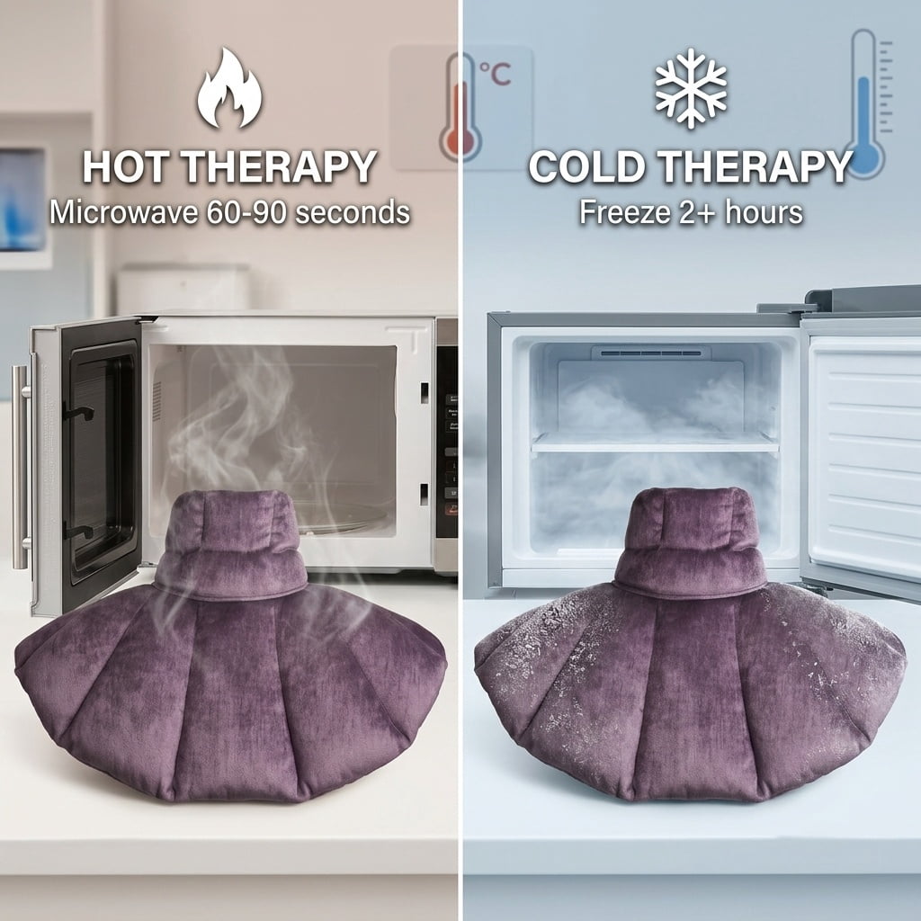 Kozi Neck Heating Pad | Microwaveable Weighted Shoulder Heating Pad | Neck and Shoulder Heating Pad with Clay Beads & Aromatherapy (Amethyst)