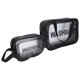 thumbnail image 4 of 2 uds bolsa de aseo estilo transparente diseño de cremallera negro 2 tamaños diferentes PU TPU bolsa de maquillaje transparente para viaje, 4 of 8