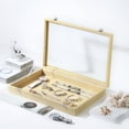 thumbnail image 2 of Coward Jewelry Organizer Box, Yellow Linen Blank Display Tray Case with Lid for Storage Necklaces Bracelets Rings Beads and Jewelry Accessories, 2 of 7
