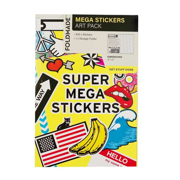Foldmade Mega Sticker Set 930 Stickers Graphics Letters Numbers Patterns Binder Stickers Walmart Com Walmart Com