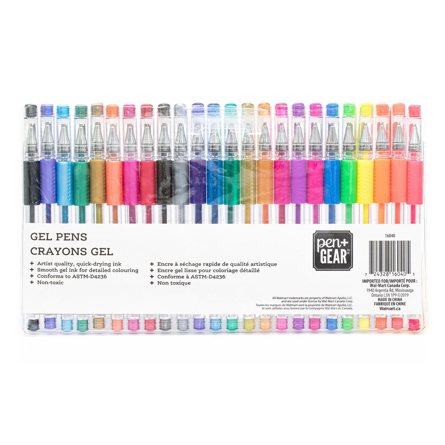 24 Pk Stylo Gel de Pen + Gear
