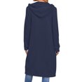 thumbnail image 3 of Patlollav Winter Women Casual Long Sleeve Loose Fashion Pockets Zipper Solid Hooded Sweatshirts Long Coat, 3 of 6