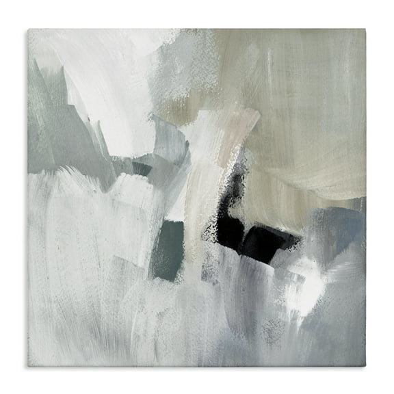 Stupell Industries Quiet In Grays Abstract Abstract Painting Wrapped Canvas Art Print Wall Art, 17 x 17