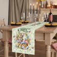 thumbnail image 2 of Easter Table Runner, Spring Floral Easter Eggs Bunny Tulip Butterfly Washable Cotton Linen Table Runners 72 Inches Long, Dresser Scarf Runner for Dining/Coffee/Kitchen/TV Stands/Cabinets 13''x72'', 2 of 9