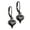 Black, variant on Stainless Steel Heart Shaped Cute Dangle Drop 1.1 inches Earrings for Women, Silver