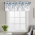thumbnail image 2 of Navy Blue Eucalyptus Leaves Window Valance for Kitchen, Farm Plant Country Watercolor Rod Pocket Short Curtain for Small Windows, Light Filtering Decorative Valance, 60 x 14 Inch, 1 Panel, 2 of 9