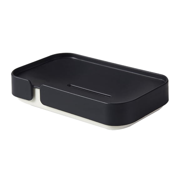 Qocolcyl Plastic Soap Holder, Soap Dish, Soap Box, Draining Bar Soap Tray for Bathroom Kitchen,Black