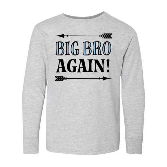 Inktastic Big Bro Again Announcement Boys Long Sleeve Youth T-Shirt
