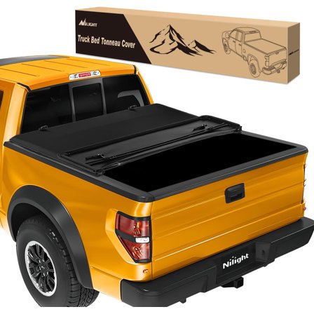 Nilight Soft Tri-fold Truck Bed Tonneau Cover Compatible with Ford F150 2004 2005 2006 2007 2008 2009 2010 2011 2012 2013 2014-5.5ft