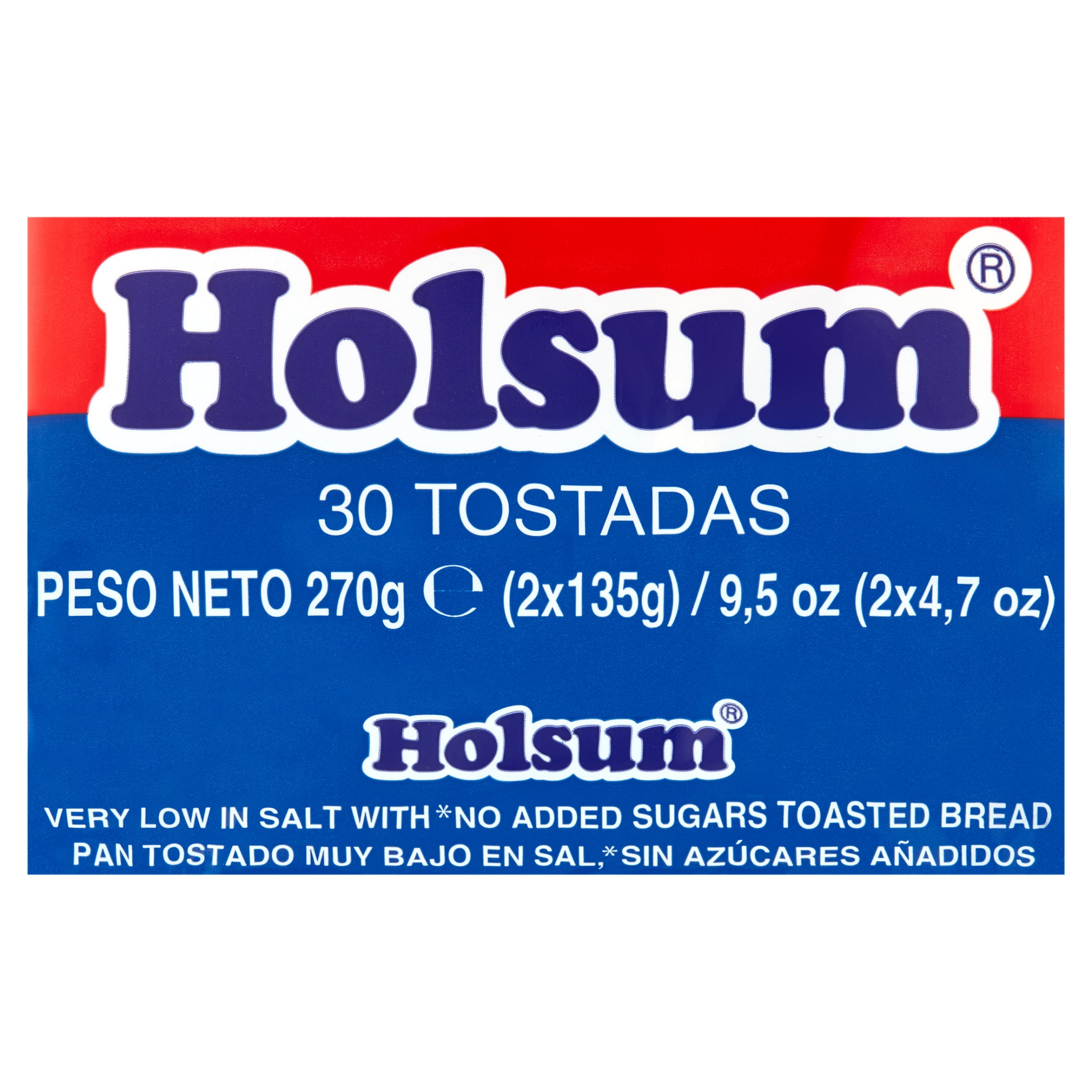 (2 pack) Holsum, Toasted Bread Regular Size, 9.5 oz, 30 Count, Low Sodium, Egg Free, Shelf Stable