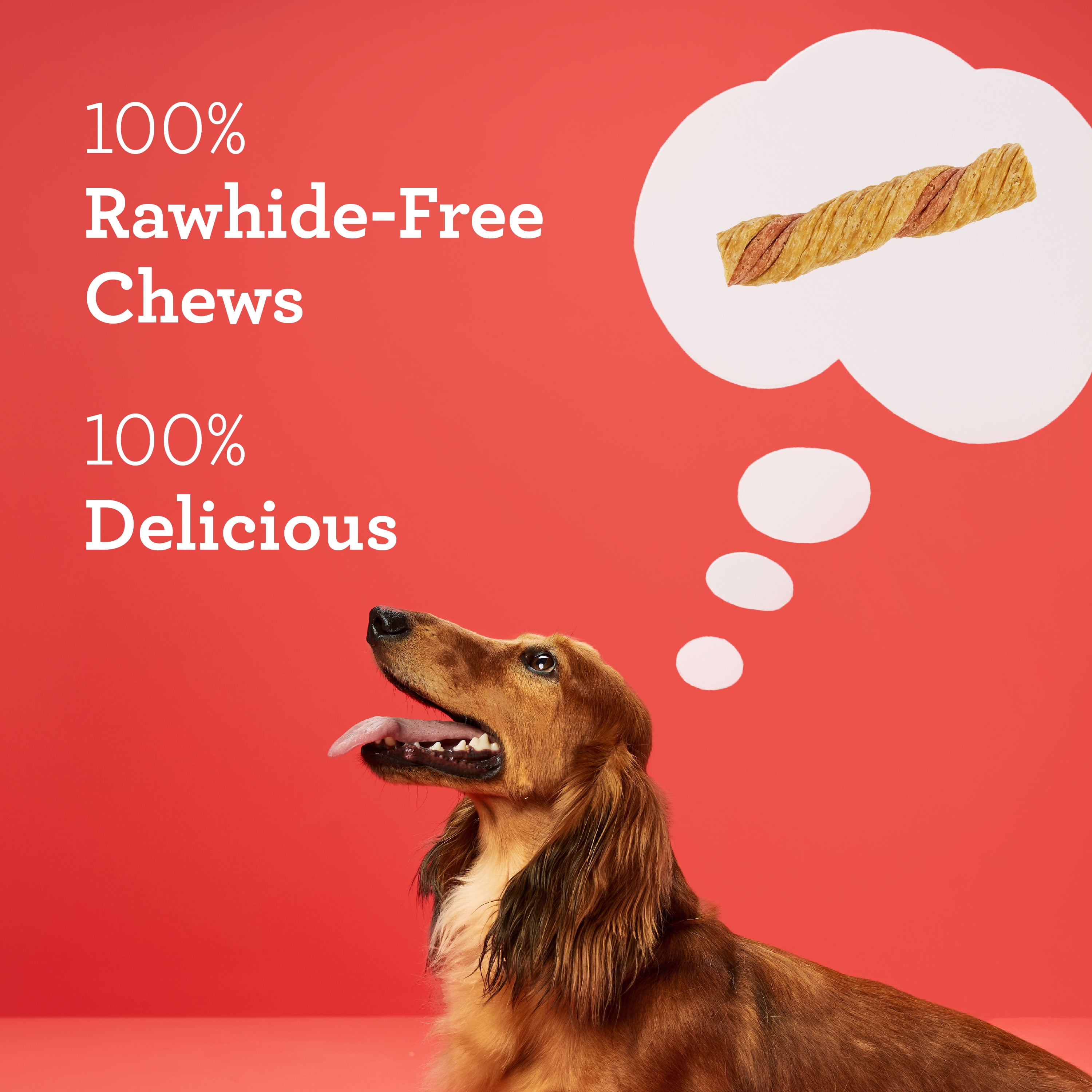 (2 pack) DreamBone Puffy Rolls Chews for Dogs, Treat Your Dog to Easy-to-Digest Rawhide-Free Chews Made with Real Peanut Butter and Bison, 8 Count
