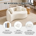 thumbnail image 5 of S-Curved Chenille Sectional Sofa with Dual-Depth Seating, 66.9" Modern Loveseat Couch with Pillows, Modular Sofa Couch, Comfy Luxury Floor Sofa for Apartment, Living Room, Office, White, 5 of 9