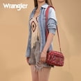 thumbnail image 3 of Wrangler Aztec Crossbody Bag for Women Vegan Leather Vintage Multi Pocket Crossover Bag Shoulder Pursea with Adjustable Strap, Burgundy, 3 of 7