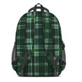 thumbnail image 3 of Green and Black Checkered Pattern Backpack for School, Cute School Bag with Adjustable Shoulder Straps and Padded Back, 16.9"x12.6"x5.9", 3 of 5