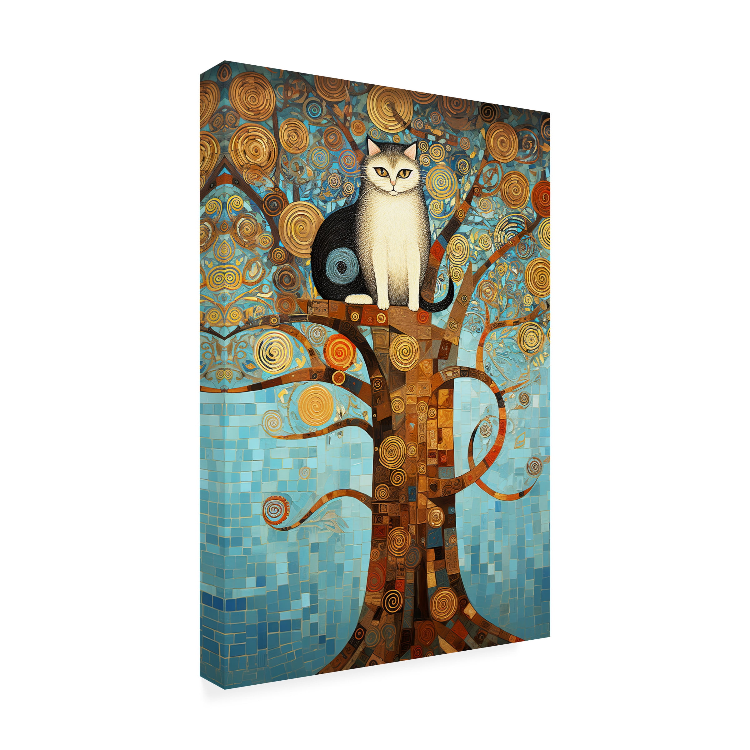 Canvas Wall Art - Ray Heere 'Art Deco Cat 10' Wall Art for Living Room, Bedroom, or Office Décor by Trademark Fine Art - 16 x 24 Inches